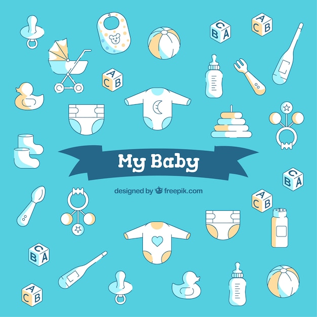 Free vector baby background in flat style