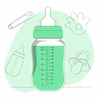 Free vector baby bottle concept illustration