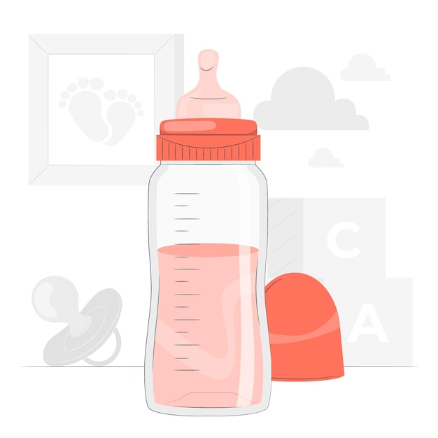 Free vector baby bottle concept illustration