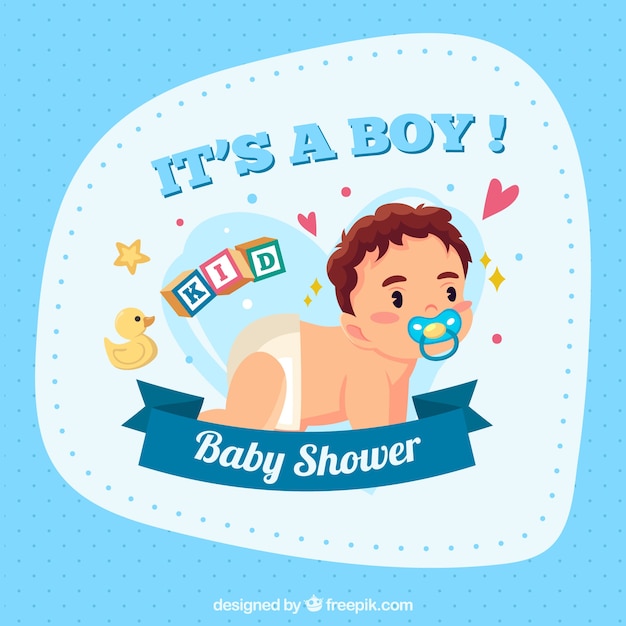 Baby boy background in flat style