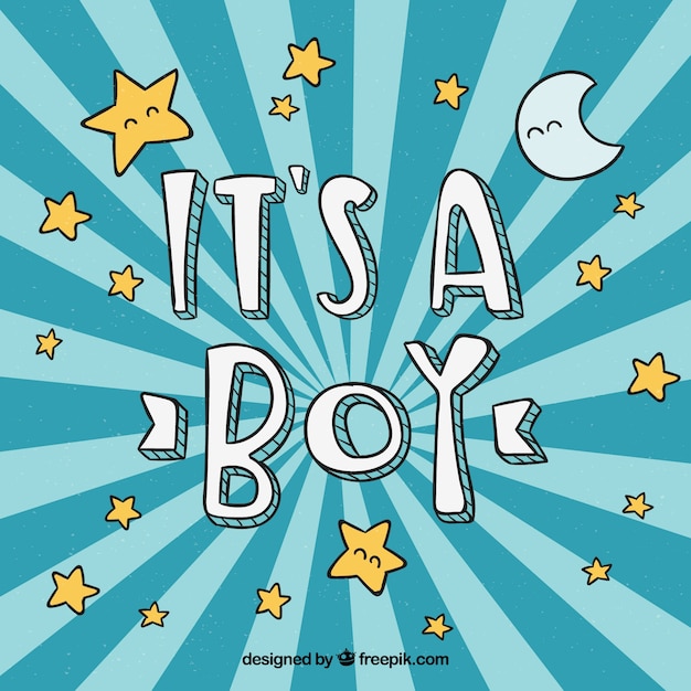 Free vector baby boy background in hand drawn style