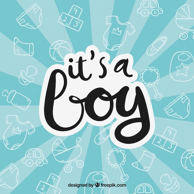 Free vector baby boy background in hand drawn style