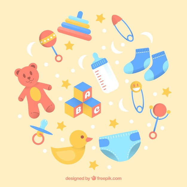 Free vector baby boy elements collection