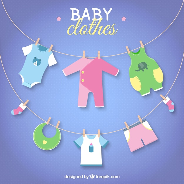 Baby clothes hanging on a rope