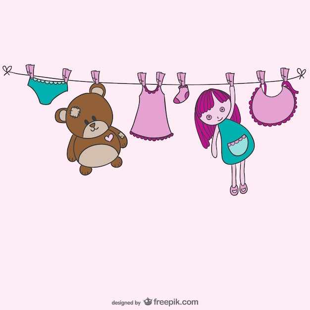 Clothesline bambino vettore