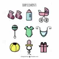 Free vector baby element collection