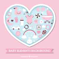 Free vector baby elements background in flat  style