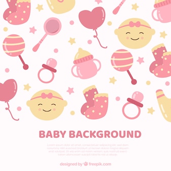 赤ちゃんの要素の背景に手描きのスタイル 無料のベクター 赤ちゃんの要素の背景に手描きのスタイル 無料のベクター