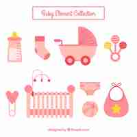 Free vector baby elements collection in flat style