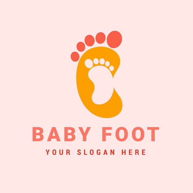 Baby foot logo design template