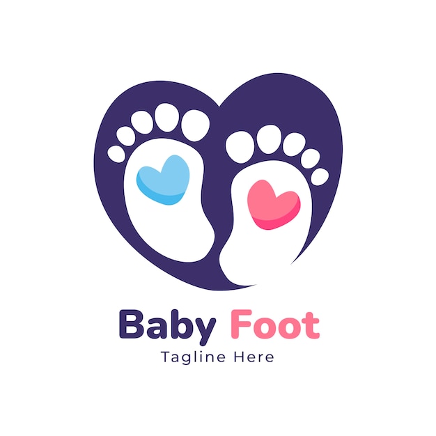 Free vector baby foot logo design template