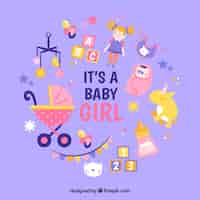 Free vector baby girl background in flat style