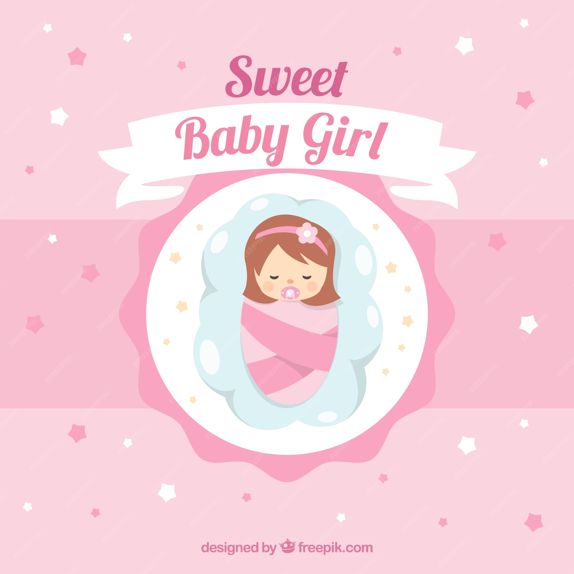 Free Vector | Baby girl background in flat style