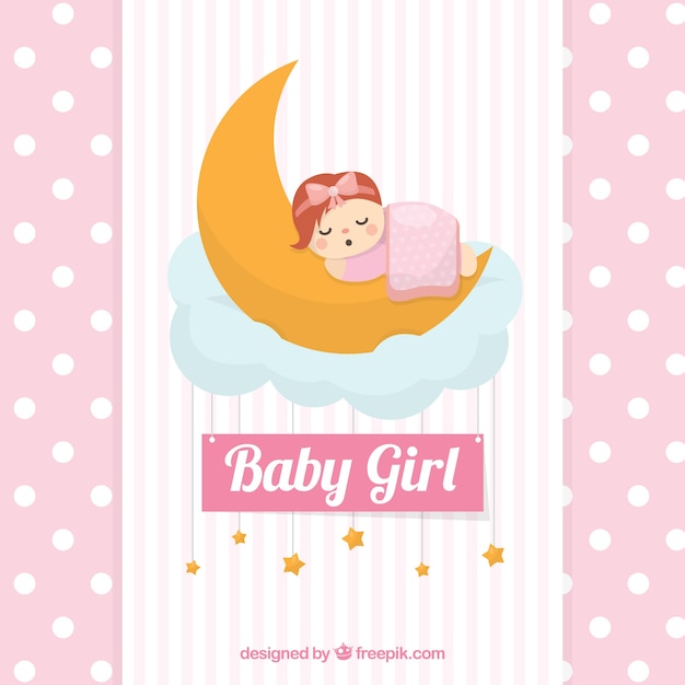 Free vector baby girl background in flat style