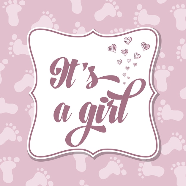 Baby girl invitation for baby shower