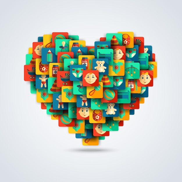 Free vector baby heart concept