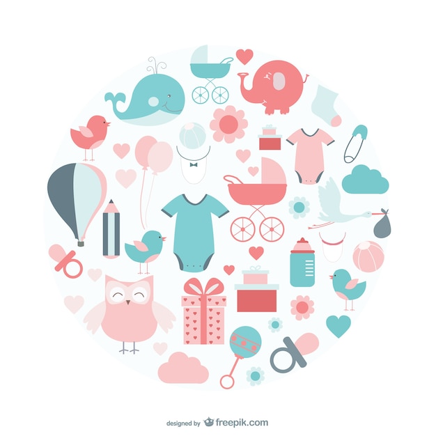 Free vector baby icons vector