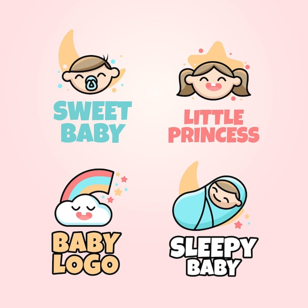 Free vector baby logo collection template