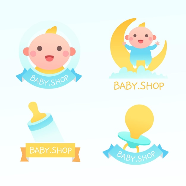 Baby logo collection template