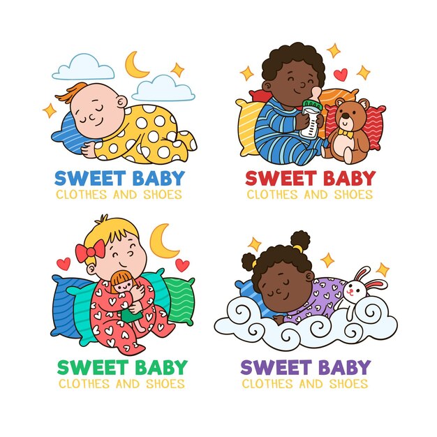 赤ちゃんのロゴコレクションテンプレート