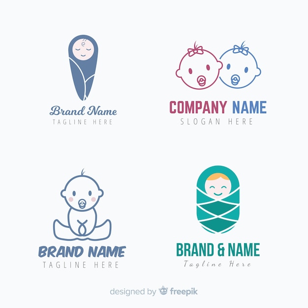 Free vector baby logo collection