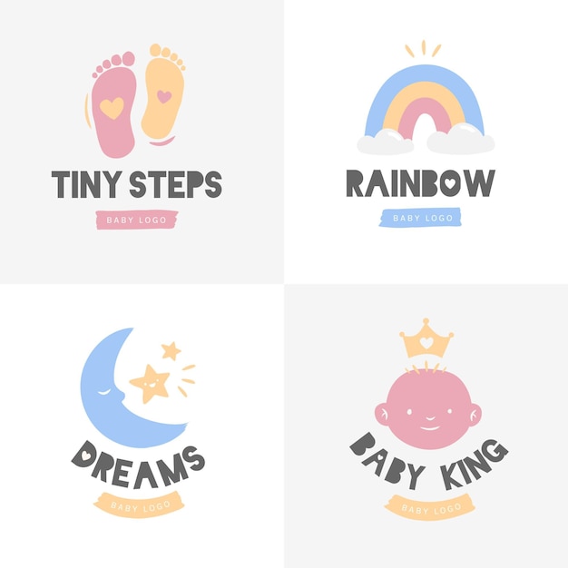 Free vector baby logo collection