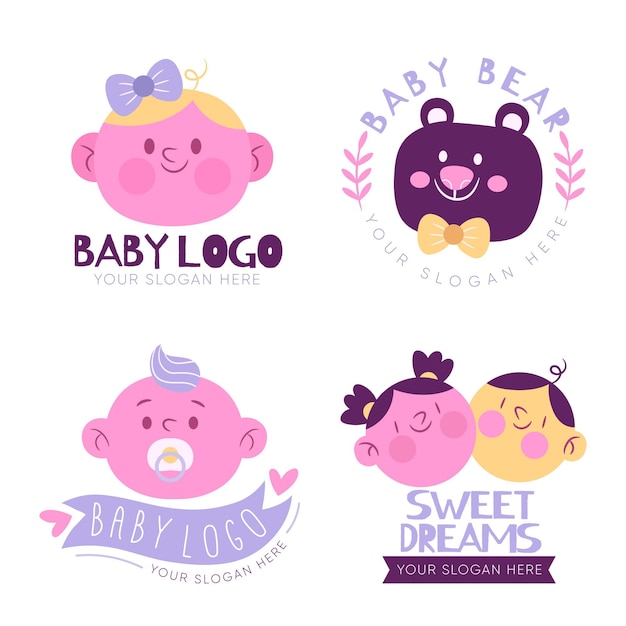 無料ベクター 赤ちゃんのロゴコレクション
