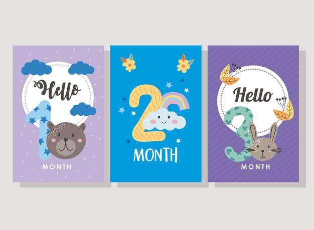 premium-vector-baby-month-cards