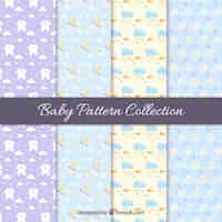 Free vector baby pattern collection in soft colors