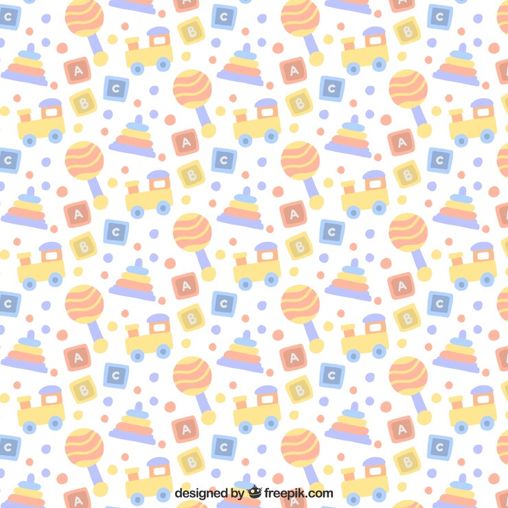Free Vector baby pattern of elements in pastel colors