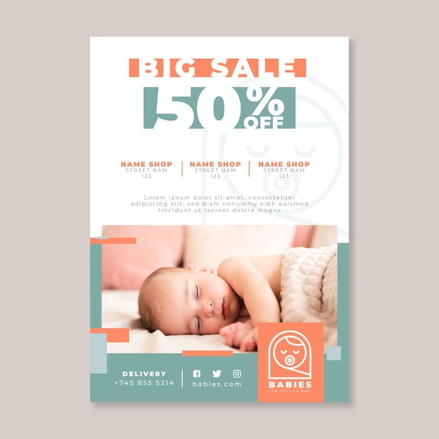 Baby poster template