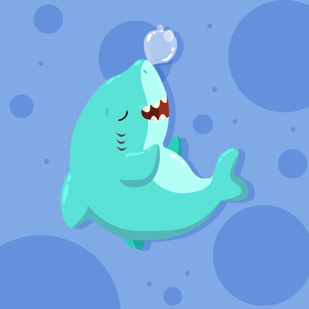 Free vector baby shark cartoon style