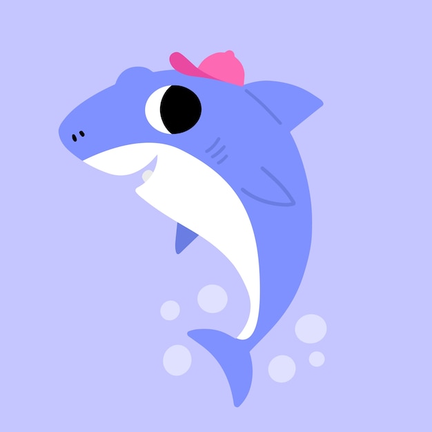 Baby shark in cartoon style