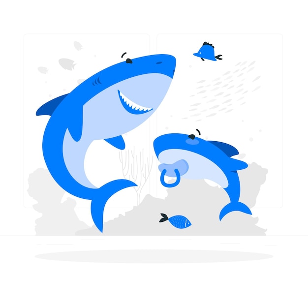 Free vector baby shark concept illustration