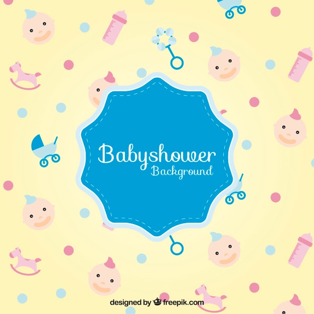 Free vector baby shower accessories background