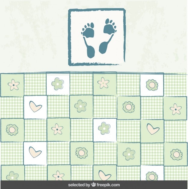 Free Vector baby shower background with footprint
