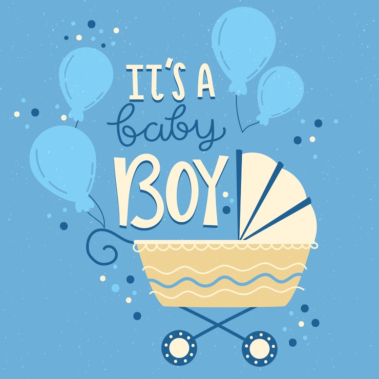 Free Vector baby shower for boy