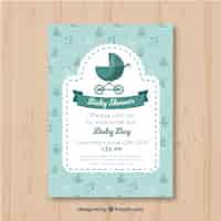 Vettore gratuito invito di carta baby shower