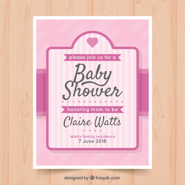 Free vector baby shower card invitation