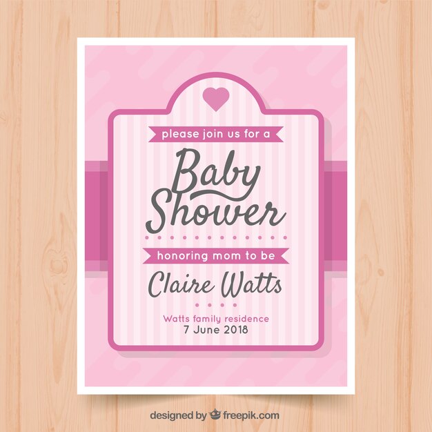 Baby shower card invitation