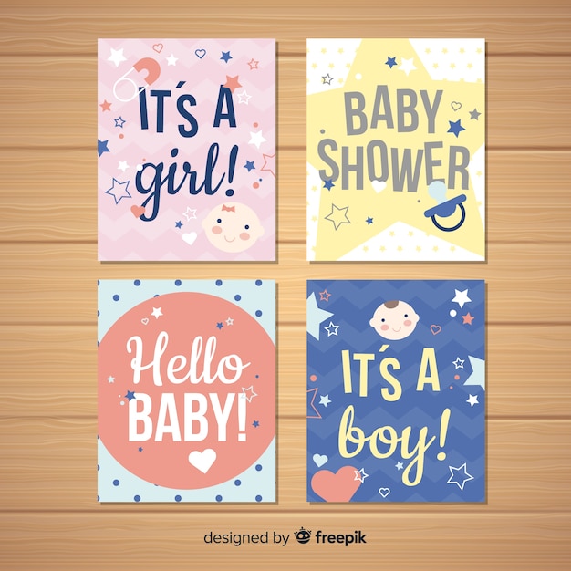 Free vector baby shower card pack