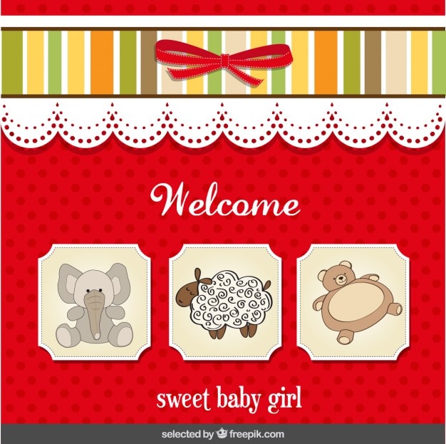 Baby shower card for sweet baby girl