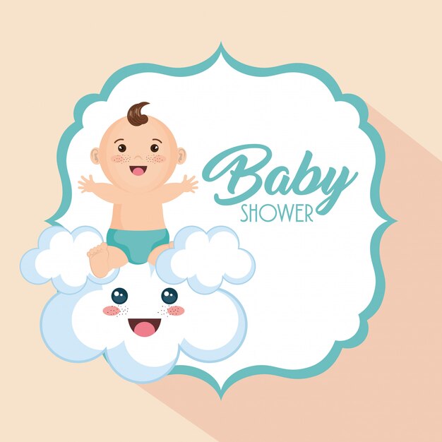 baby shower card with little boy