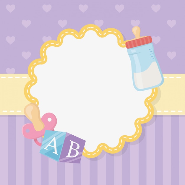 Baby shower card with milk bottle