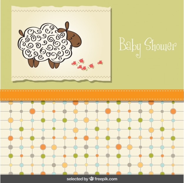 Baby shower card with sheep