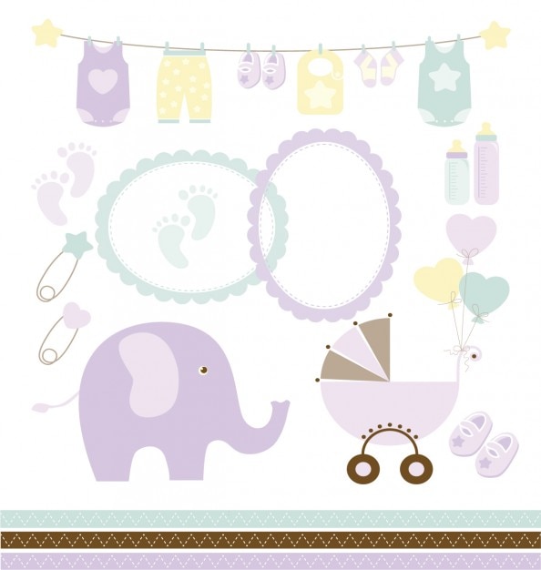 Free vector baby shower collection