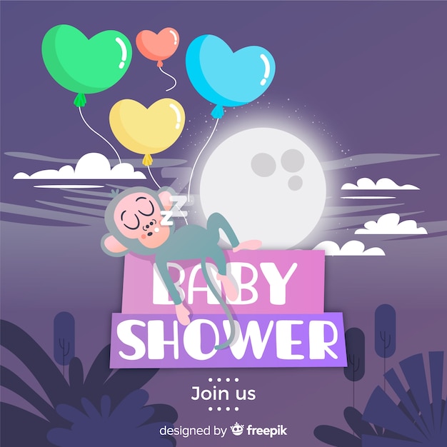 Baby shower design in flat style