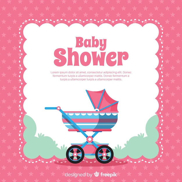 Baby shower design in flat style