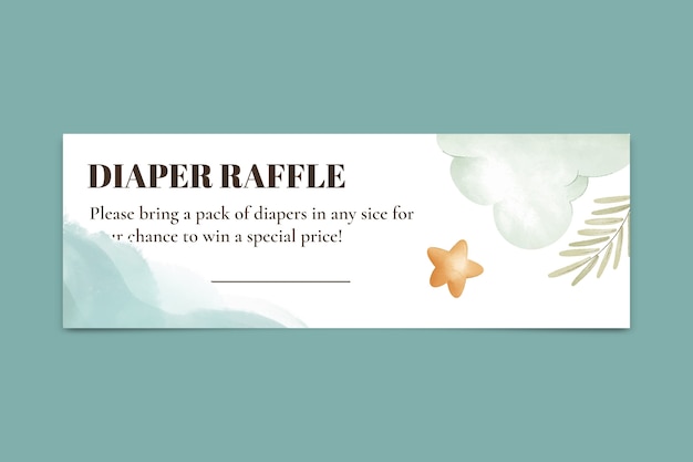 Free vector baby shower diaper raffle ticket