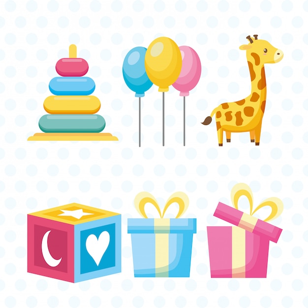 Free vector baby shower element collection